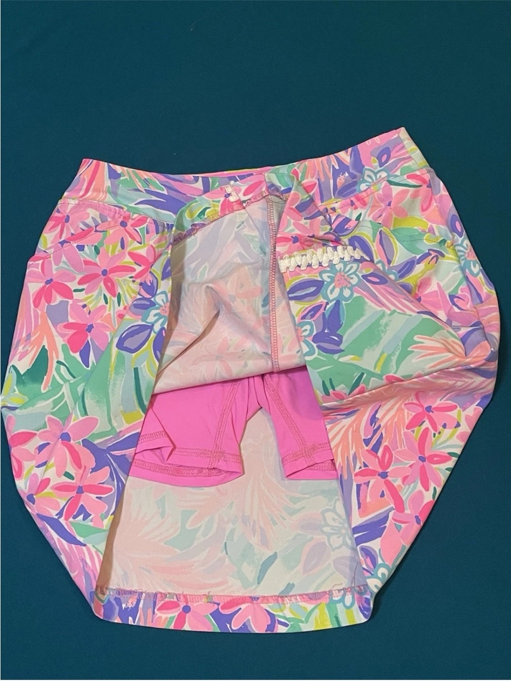 Lilly Pulitzer Pastel Floral Mini Skort - Pink, Purple & Mint - Picture 2 of 8